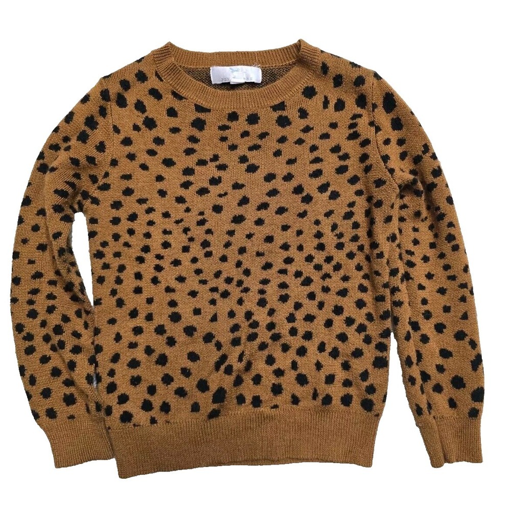 Peyton Bre Girls Acrylic Sweater  6 Brown Knit